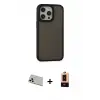 ieg™ iPhone 13 Pro Max Kılıf Eksen Işık - Şeffaf Maxco Cam Ekran Koruyucu + Rainbow Kamera Lens Koruma Cam - BZ