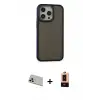 ieg™ iPhone 13 Pro Max Kılıf Eksen Işık - Şeffaf Maxco Cam Ekran Koruyucu + Rainbow Kamera Lens Koruma Cam - REGD