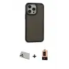 ieg™ iPhone 13 Pro Max Kılıf Eksen Işık - Şeffaf Maxco Cam Ekran Koruyucu + Rainbow Kamera Lens Koruma Cam - BZ