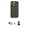 ieg™ iPhone 13 Pro Max Kılıf Eksen Işık - Şeffaf Maxco Cam Ekran Koruyucu + Rainbow Kamera Lens Koruma Cam - MI