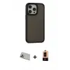 ieg™ iPhone 13 Pro Max Kılıf Eksen Işık - Şeffaf Maxco Cam Ekran Koruyucu + Rainbow Kamera Lens Koruma Cam - REGD