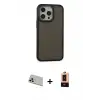 ieg™ iPhone 13 Pro Max Kılıf Eksen Işık - Şeffaf Maxco Cam Ekran Koruyucu + Rainbow Kamera Lens Koruma Cam - REGD