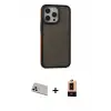 ieg™ iPhone 13 Pro Max Kılıf Eksen Işık - Şeffaf Maxco Cam Ekran Koruyucu + Rainbow Kamera Lens Koruma Cam - REGD