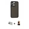 ieg™ iPhone 13 Pro Max Kılıf Eksen Işık - Şeffaf Maxco Cam Ekran Koruyucu + Rainbow Kamera Lens Koruma Cam - REGD