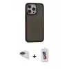 ieg™ iPhone 13 Pro Max Kılıf Eksen Işık - Siyah Joko 5D Cam + Pers Alüminyum Kamera Lens - LT