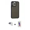 ieg™ iPhone 13 Pro Max Kılıf Eksen Işık - Siyah Joko 5D Cam + Pers Alüminyum Kamera Lens - LT