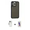 ieg™ iPhone 13 Pro Max Kılıf Eksen Işık - Siyah Joko 5D Cam + Shine Kamera Lens - GD
