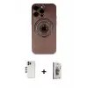 ieg™ iPhone 13 Pro Max Kılıf Eksen Klasik Prime - Siyah Bilvis 3D Cam Ekran Koruyucu + Shine Kamera Lens - GD