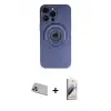 ieg™ iPhone 13 Pro Max Kılıf Eksen Klasik Prime - Siyah Bilvis 3D Mat Cam Ekran Koruyucu + Rainbow Kamera Lens Koruma Cam - MR