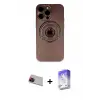 ieg™ iPhone 13 Pro Max Kılıf Eksen Klasik Prime - Siyah Bilvis 5in1 3D Magic Cam Ekran Koruyucu + Rainbow Kamera Lens Koruma Cam - KI