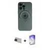 ieg™ iPhone 13 Pro Max Kılıf Eksen Klasik Prime - Siyah Bilvis 5in1 3D Magic Cam Ekran Koruyucu + Rainbow Kamera Lens Koruma Cam - KI