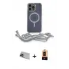 ieg™ iPhone 13 Pro Max Kılıf Eksen Özel Seri - Şeffaf Maxco Cam Ekran Koruyucu + Rainbow Kamera Lens Koruma Cam - MI