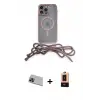 ieg™ iPhone 13 Pro Max Kılıf Eksen Özel Seri - Şeffaf Maxco Cam Ekran Koruyucu + Rainbow Kamera Lens Koruma Cam - MI