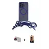 ieg™ iPhone 13 Pro Max Kılıf Eksen Özel Seri - Şeffaf Maxco Cam Ekran Koruyucu + Rainbow Kamera Lens Koruma Cam - KI