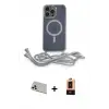 ieg™ iPhone 13 Pro Max Kılıf Eksen Özel Seri - Şeffaf Maxco Cam Ekran Koruyucu + Rainbow Kamera Lens Koruma Cam - BZ