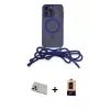 ieg™ iPhone 13 Pro Max Kılıf Eksen Özel Seri - Şeffaf Maxco Cam Ekran Koruyucu + Rainbow Kamera Lens Koruma Cam - REGD