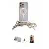 ieg™ iPhone 13 Pro Max Kılıf Eksen Özel Seri - Şeffaf Maxco Cam Ekran Koruyucu + Rainbow Kamera Lens Koruma Cam - MR