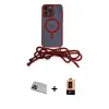 ieg™ iPhone 13 Pro Max Kılıf Eksen Özel Seri - Şeffaf Maxco Cam Ekran Koruyucu + Rainbow Kamera Lens Koruma Cam - MI