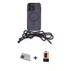 ieg™ iPhone 13 Pro Max Kılıf Eksen Özel Seri - Şeffaf Maxco Cam Ekran Koruyucu + Rainbow Kamera Lens Koruma Cam - MI