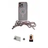 ieg™ iPhone 13 Pro Max Kılıf Eksen Özel Seri - Şeffaf Maxco Cam Ekran Koruyucu + Rainbow Kamera Lens Koruma Cam - REGD