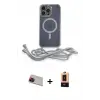 ieg™ iPhone 13 Pro Max Kılıf Eksen Özel Seri - Şeffaf Maxco Cam Ekran Koruyucu + Rainbow Kamera Lens Koruma Cam - KI