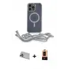 ieg™ iPhone 13 Pro Max Kılıf Eksen Özel Seri - Şeffaf Maxco Cam Ekran Koruyucu + Rainbow Kamera Lens Koruma Cam - MR
