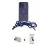 ieg™ iPhone 13 Pro Max Kılıf Eksen Özel Seri - Şeffaf Pasifik Cam Ekran Koruyucu + Rainbow Kamera Lens Koruma Cam - REGD