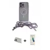 ieg™ iPhone 13 Pro Max Kılıf Eksen Özel Seri - Şeffaf Pasifik Cam Ekran Koruyucu + Rainbow Kamera Lens Koruma Cam - REGD