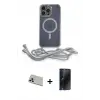ieg™ iPhone 13 Pro Max Kılıf Eksen Özel Seri - Siyah 3D Antistatik Hayalet Cam Ekran Koruyucu + Rainbow Kamera Lens Koruma Cam - REGD
