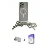 ieg™ iPhone 13 Pro Max Kılıf Eksen Özel Seri - Siyah Bilvis 5in1 3D Magic Cam Ekran Koruyucu + Rainbow Kamera Lens Koruma Cam - BZ