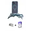 ieg™ iPhone 13 Pro Max Kılıf Eksen Özel Seri - Siyah Bilvis 5in1 3D Magic Cam Ekran Koruyucu + Rainbow Kamera Lens Koruma Cam - REGD