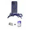 ieg™ iPhone 13 Pro Max Kılıf Eksen Özel Seri - Siyah Bilvis 5in1 3D Magic Cam Ekran Koruyucu + Rainbow Kamera Lens Koruma Cam - BZ
