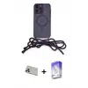 ieg™ iPhone 13 Pro Max Kılıf Eksen Özel Seri - Siyah Bilvis 5in1 3D Magic Cam Ekran Koruyucu + Rainbow Kamera Lens Koruma Cam - REGD