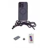 ieg™ iPhone 13 Pro Max Kılıf Eksen Özel Seri - Siyah Joko 5D Cam + Renkli Kamera Lens Koruma Cam - SI
