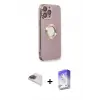 ieg™ iPhone 13 Pro Max Kılıf İz Form Serisi - Siyah Bilvis 5in1 3D Magic Cam Ekran Koruyucu + Pers Alüminyum Kamera Lens - GI
