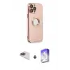 ieg™ iPhone 13 Pro Max Kılıf İz Form Serisi - Siyah Bilvis 5in1 3D Magic Cam Ekran Koruyucu + Pers Alüminyum Kamera Lens - GI
