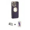 ieg™ iPhone 13 Pro Max Kılıf İz Form Serisi - Siyah Joko 5D Cam + Rainbow Kamera Lens Koruma Cam - REGD