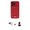 ieg™ iPhone 13 Pro Max Kılıf Kozmos Minimal Prime - Şeffaf Maxco Cam Ekran Koruyucu + Pers Alüminyum Kamera Lens - LT