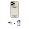 ieg™ iPhone 13 Pro Max Kılıf Kozmos Minimal Prime - Siyah Bilvis 5in1 3D Magic Cam Ekran Koruyucu + Pers Alüminyum Kamera Lens - KI