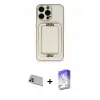 ieg™ iPhone 13 Pro Max Kılıf Kozmos Minimal Prime - Siyah Bilvis 5in1 3D Magic Cam Ekran Koruyucu + Rainbow Kamera Lens Koruma Cam - MR