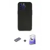ieg™ iPhone 13 Pro Max Kılıf Kozmos Yansıma Özel Seri - Siyah Bilvis 5in1 5D Magic Hayalet Cam Ekran Koruyucu + Renkli Kamera Lens Koruma Cam - SI
