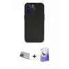 ieg™ iPhone 13 Pro Max Kılıf Kozmos Yansıma Özel Seri - Siyah Bilvis 5in1 5D Magic Hayalet Cam Ekran Koruyucu + Rainbow Kamera Lens Koruma Cam - MI