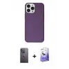 ieg™ iPhone 13 Pro Max Kılıf Kutup Doku Koleksiyonu - Siyah Bilvis 5in1 5D Magic Hayalet Cam Ekran Koruyucu + Neon Fosforlu Kamera Lens - BZ