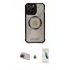 ieg™ iPhone 13 Pro Max Kılıf Kutup Modern - Şeffaf Pasifik Cam Ekran Koruyucu + Rainbow Kamera Lens Koruma Cam - KI