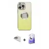 ieg™ iPhone 13 Pro Max Kılıf Kutup Yansıma Özel Seri - Siyah Bilvis 5in1 5D Magic Hayalet Cam Ekran Koruyucu + Pers Alüminyum Kamera Lens - GD