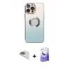ieg™ iPhone 13 Pro Max Kılıf Kutup Yansıma Özel Seri - Siyah Bilvis 5in1 5D Magic Hayalet Cam Ekran Koruyucu + Pers Alüminyum Kamera Lens - GD
