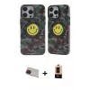 ieg™ iPhone 13 Pro Max Kılıf Nova Doku Koleksiyonu - Şeffaf Maxco Cam Ekran Koruyucu + Rainbow Kamera Lens Koruma Cam - KI