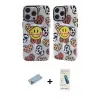 ieg™ iPhone 13 Pro Max Kılıf Nova Doku Koleksiyonu - Şeffaf Pasifik Cam Ekran Koruyucu + Shine Kamera Lens Koruma Cam - MI