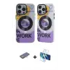 ieg™ iPhone 13 Pro Max Kılıf Nova Doku Koleksiyonu - Siyah 3D Antistatik Cam Ekran Koruyucu + Renkli Kamera Lens Koruma Cam - TU