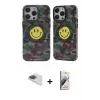 ieg™ iPhone 13 Pro Max Kılıf Nova Doku Koleksiyonu - Siyah Bilvis 3D Mat Cam Ekran Koruyucu + Pers Alüminyum Kamera Lens - GI